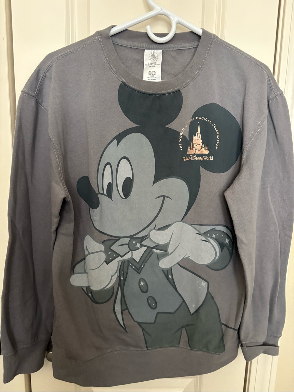 Disney Gray Mickey Mouse Graphic Crewneck Sweatshirt